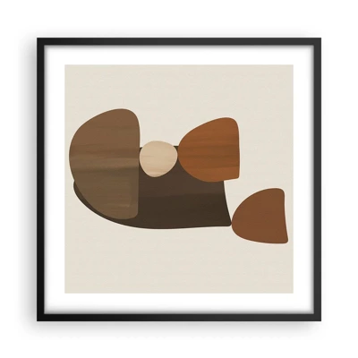 Poster in cornice nera - Composizione in marrone - 50x50 cm