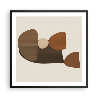 Poster in cornice nera - Composizione in marrone - 60x60 cm