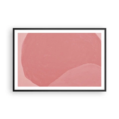 Poster in cornice nera - Composizione organica in rosa - 91x61 cm