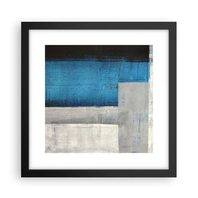 Poster in cornice nera - Composizione poetica in grigio e blu - 30x30 cm