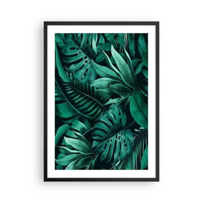 Poster in cornice nera - Dal profondo del verde tropicale - 50x70 cm