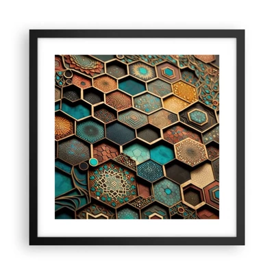 Poster in cornice nera - Decorazioni arabe: variazione - 40x40 cm