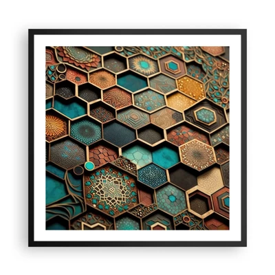 Poster in cornice nera - Decorazioni arabe: variazione - 60x60 cm