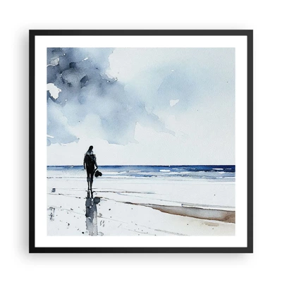 Poster in cornice nera - Dialogo con il mare - 60x60 cm