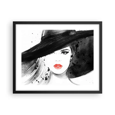 Poster in cornice nera - Donna in nero - 50x40 cm