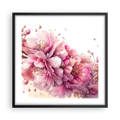 Poster in cornice nera - Fiore di ciliegio - 50x50 cm