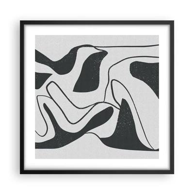 Poster in cornice nera - Gioco astratto nel labirinto - 50x50 cm