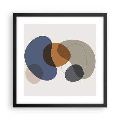 Poster in cornice nera - Gocce di colore - 40x40 cm