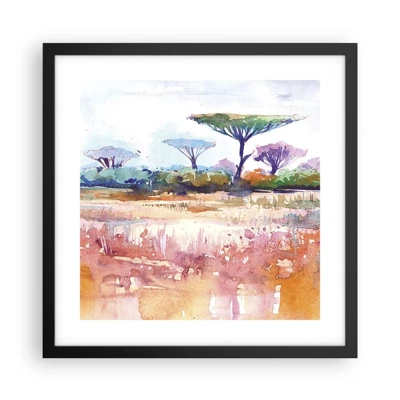 Poster in cornice nera - I colori della savana - 40x40 cm