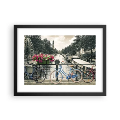 Poster in cornice nera - I colori delle strade di Amsterdam - 40x30 cm