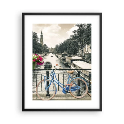 Poster in cornice nera - I colori delle strade di Amsterdam - 40x50 cm