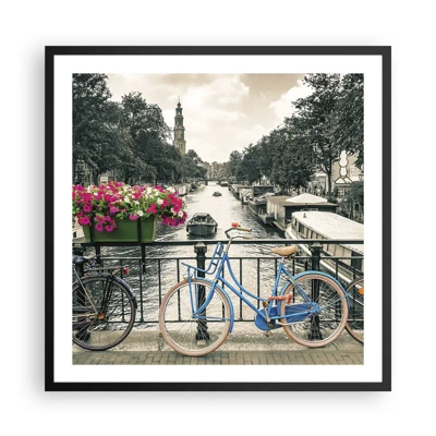 Poster in cornice nera - I colori delle strade di Amsterdam - 60x60 cm