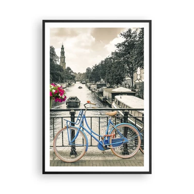 Poster in cornice nera - I colori delle strade di Amsterdam - 70x100 cm