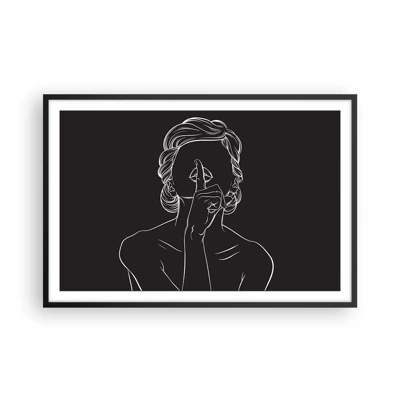 Poster in cornice nera - Il bello emerge nel silenzio - 91x61 cm