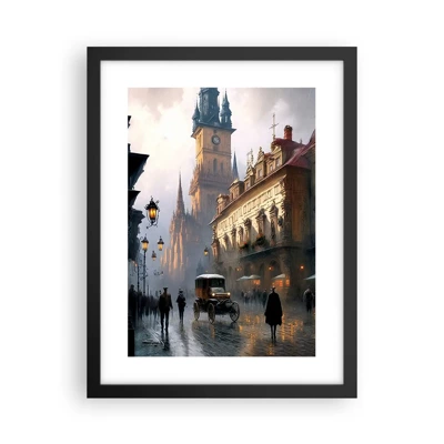 Poster in cornice nera - Il fascino delle sere di Praga - 30x40 cm