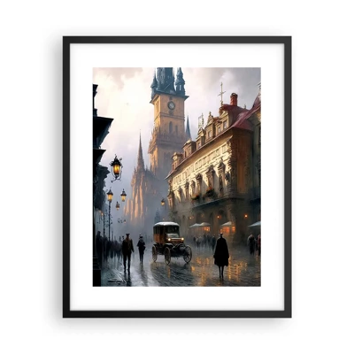 Poster in cornice nera - Il fascino delle sere di Praga - 40x50 cm