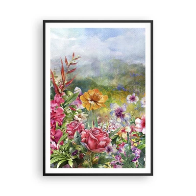 Poster in cornice nera - Il giardino impazzito - 70x100 cm