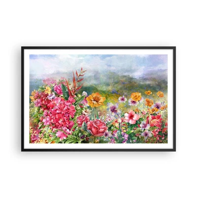 Poster in cornice nera - Il giardino impazzito - 91x61 cm