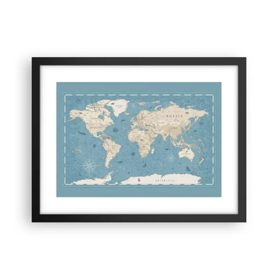 Poster in cornice nera - Il mondo a portata di mano - 40x30 cm