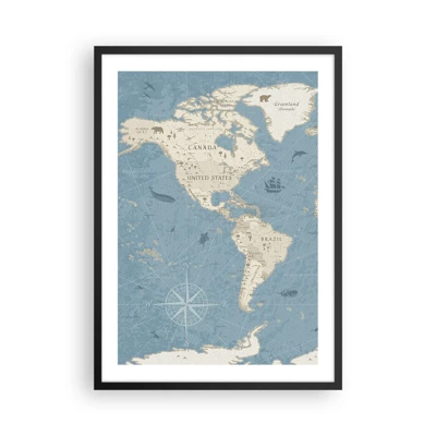 Poster in cornice nera - Il mondo a portata di mano - 50x70 cm