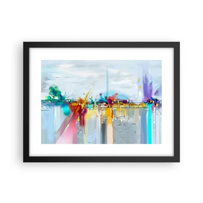 Poster in cornice nera - Il ponte della gioia sul fiume della vita - 40x30 cm