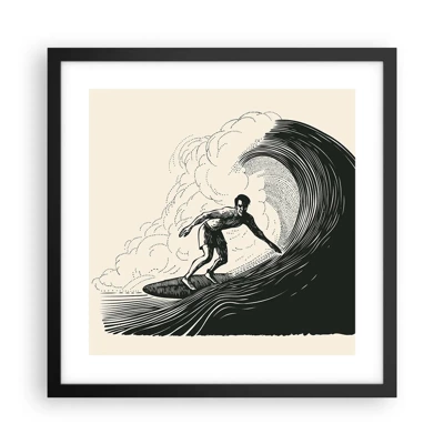 Poster in cornice nera - Il re delle onde - 40x40 cm