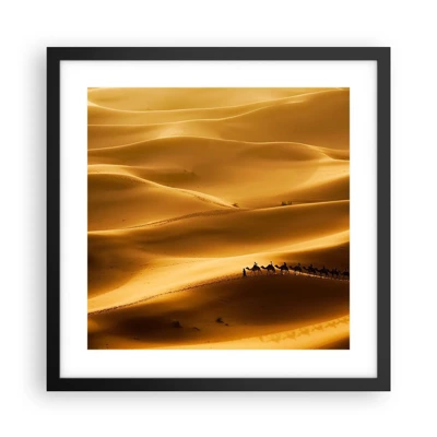 Poster in cornice nera - La carovana sulle onde del deserto - 40x40 cm