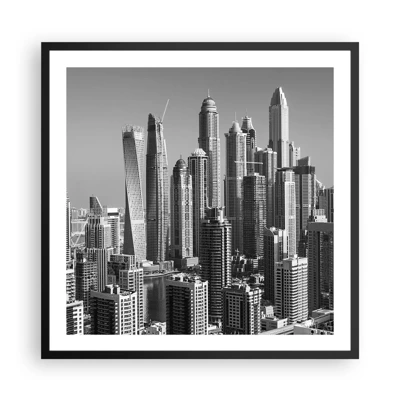 Poster in cornice nera - La città sul deserto - 60x60 cm