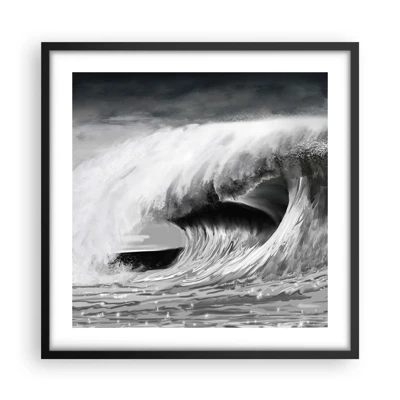 Poster in cornice nera - La furia dell'oceano - 50x50 cm