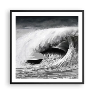 Poster in cornice nera - La furia dell'oceano - 60x60 cm