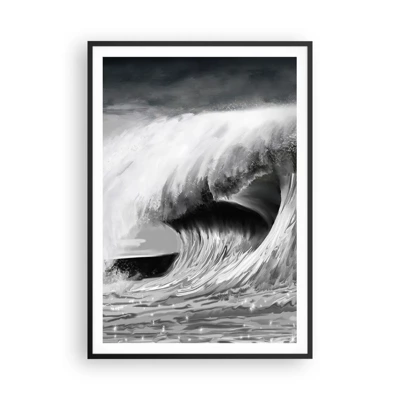 Poster in cornice nera - La furia dell'oceano - 70x100 cm