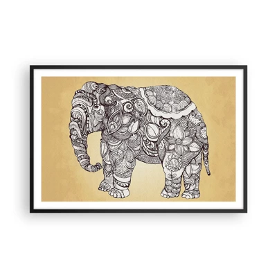 Poster in cornice nera - L'elefante nascosto - 91x61 cm