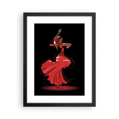 Poster in cornice nera - Lo spirito focoso del flamenco - 30x40 cm