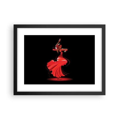 Poster in cornice nera - Lo spirito focoso del flamenco - 40x30 cm