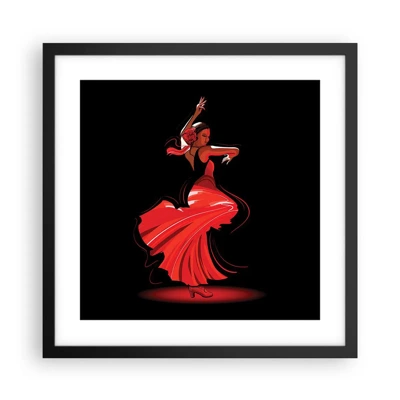 Poster in cornice nera - Lo spirito focoso del flamenco - 40x40 cm