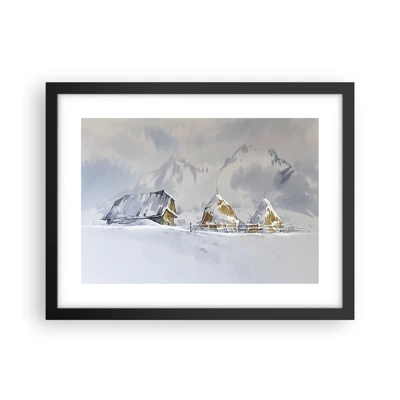 Poster in cornice nera - Nella valle innevata - 40x30 cm