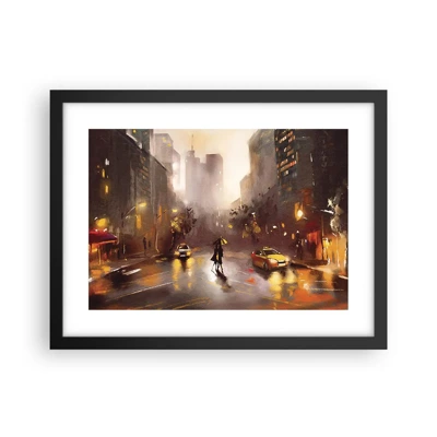 Poster in cornice nera - Nelle luci di New York - 40x30 cm