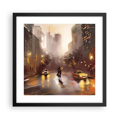 Poster in cornice nera - Nelle luci di New York - 40x40 cm