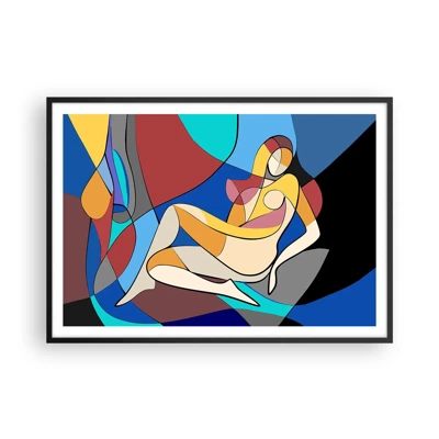 Poster in cornice nera - Nudo cubista - 100x70 cm