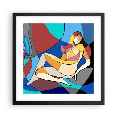 Poster in cornice nera - Nudo cubista - 40x40 cm