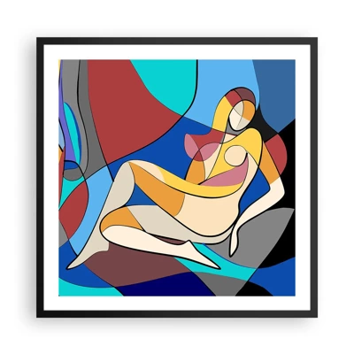 Poster in cornice nera - Nudo cubista - 60x60 cm