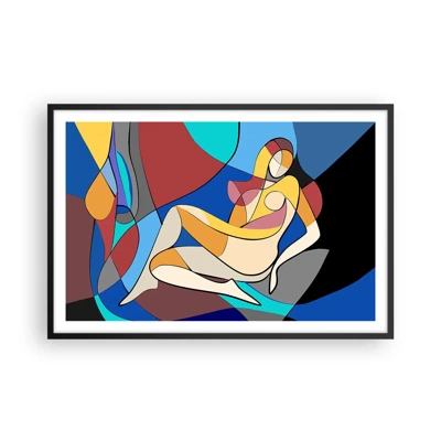 Poster in cornice nera - Nudo cubista - 91x61 cm