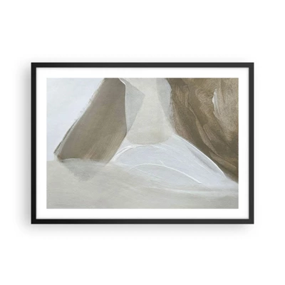 Poster in cornice nera - Onda di bianco - 70x50 cm