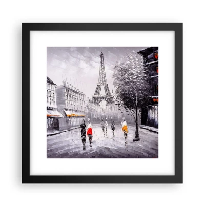 Poster in cornice nera - Passeggiata a Parigi - 30x30 cm