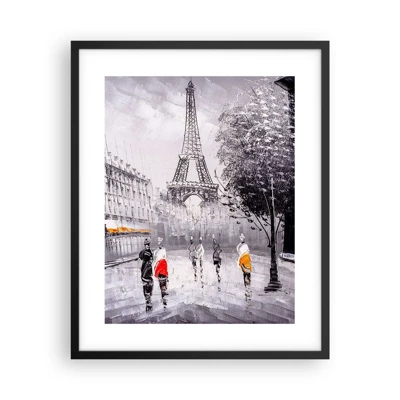 Poster in cornice nera - Passeggiata a Parigi - 40x50 cm