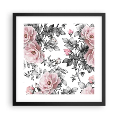 Poster in cornice nera - Perdersi tra le rose - 40x40 cm