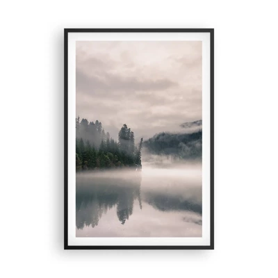 Poster in cornice nera - Riflettendo nella nebbia - 61x91 cm