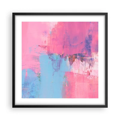 Poster in cornice nera - Rosa, blu e un pizzico di luce - 50x50 cm