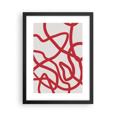 Poster in cornice nera - Rosso su bianco - 30x40 cm