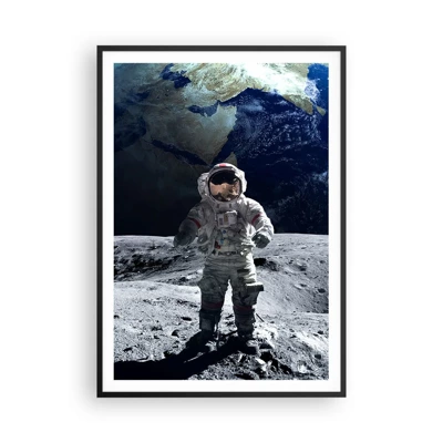 Poster in cornice nera - Saluti dalla luna - 70x100 cm